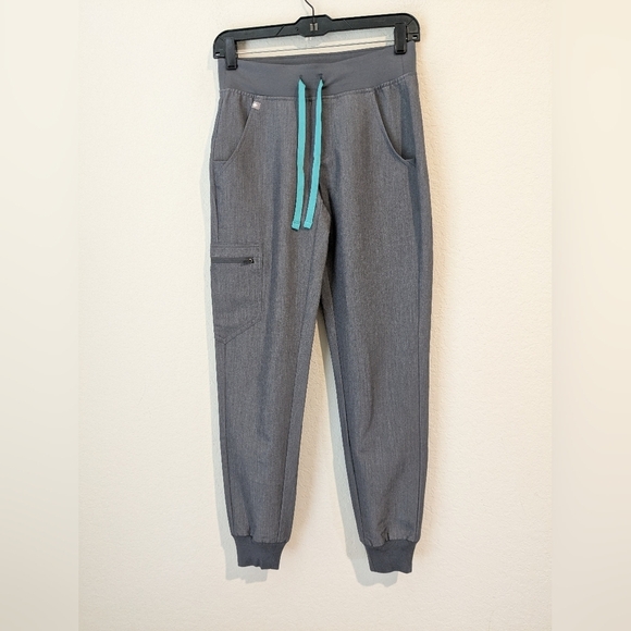 FIGS BUNDLE Caribbean Blue And Graphite FIONx Zamora Jogger Scrub Pants XXS - Picture 7 of 14